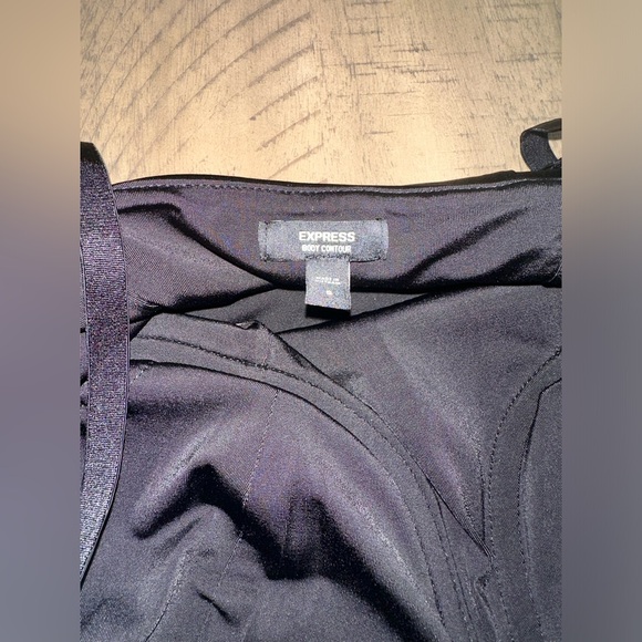 NWOT Express Body Contour Satin Corset Crop Tank Top Bustier Black Cami - Picture 6 of 6